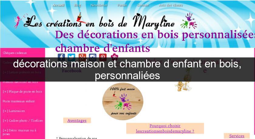 décorations maison et chambre d'enfant en bois, personnaliées