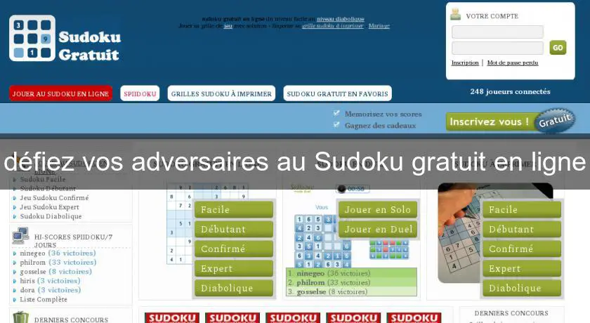 défiez vos adversaires au Sudoku gratuit en ligne