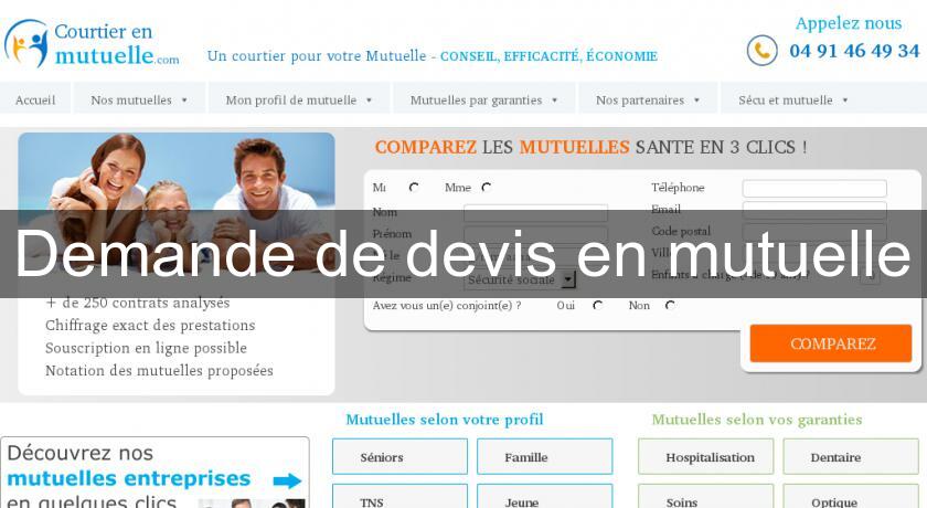 Demande de devis en mutuelle