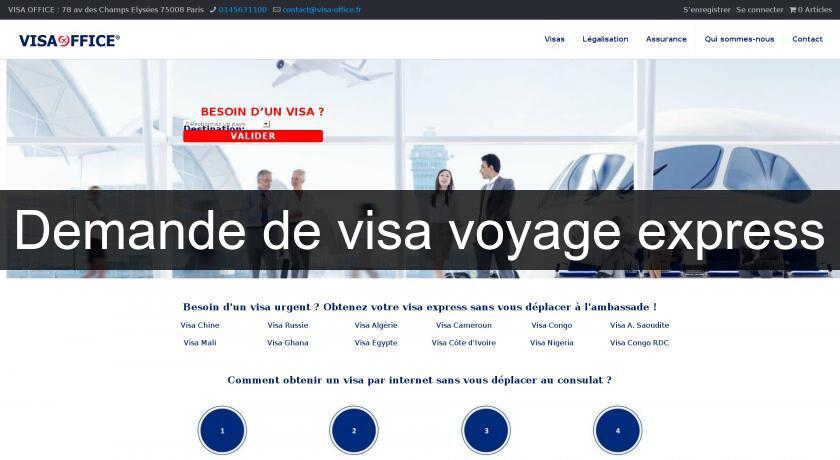 Demande de visa voyage express Demande de visa voyage express