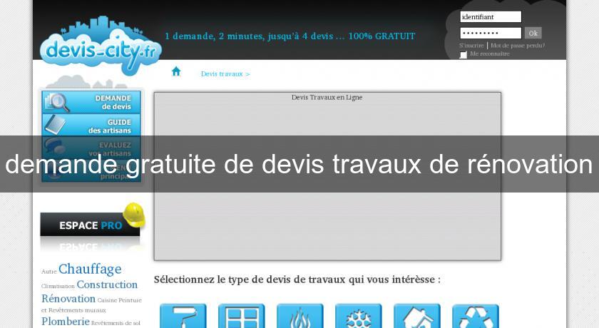 demande gratuite de devis travaux de rénovation