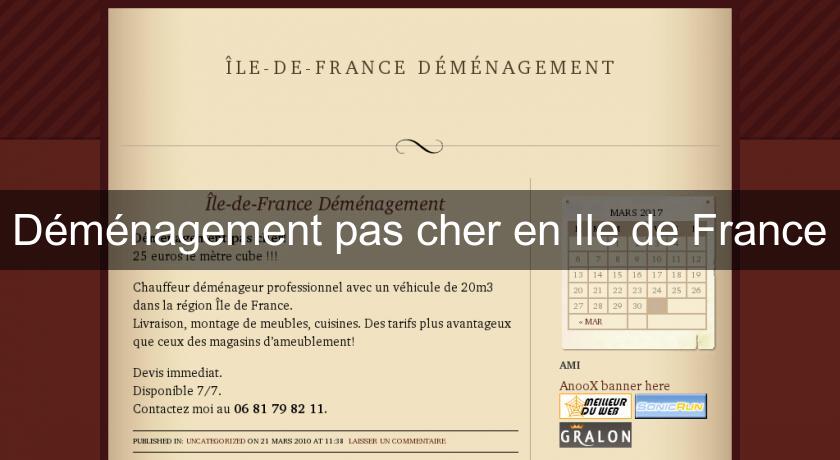 Déménagement pas cher en Ile de France