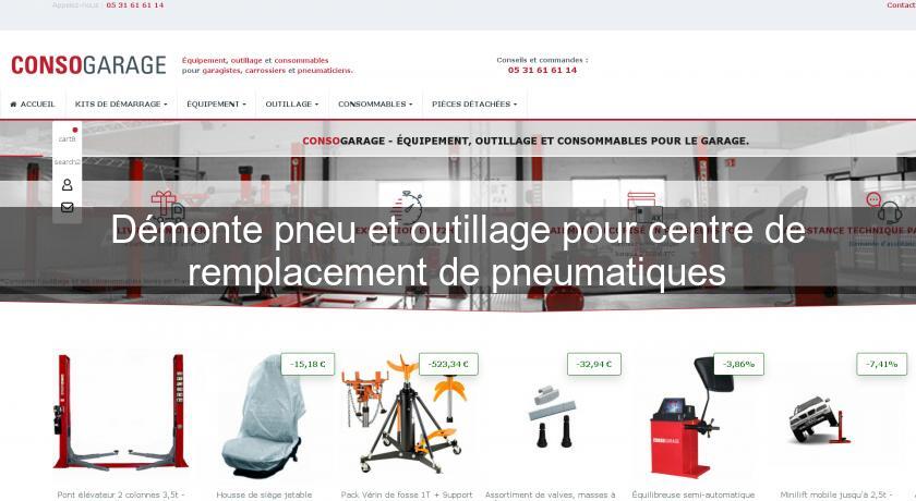 Démonte pneu et outillage pour centre de remplacement de pneumatiques