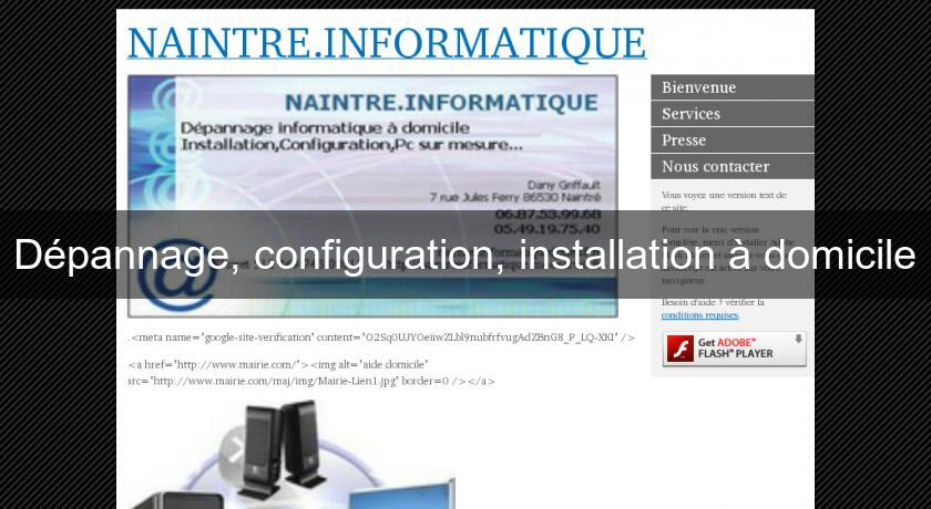 Dépannage, configuration, installation à domicile