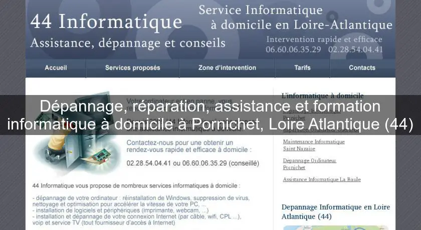 Dépannage, réparation, assistance et formation informatique à domicile à Pornichet, Loire Atlantique (44)