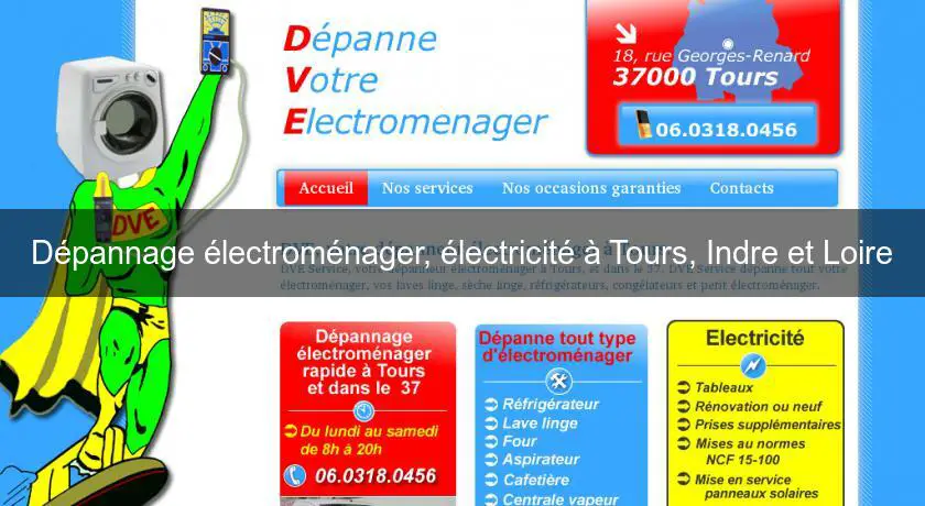 Dépannage électroménager, électricité à Tours, Indre et Loire