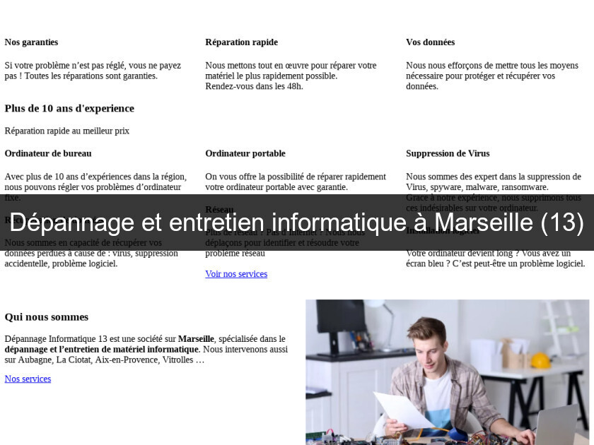 Dépannage et entretien informatique à Marseille (13) Dépannage et entretien informatique à Marseille (13)