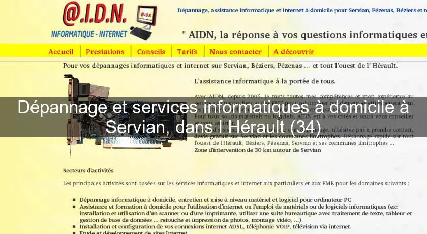 Dépannage et services informatiques à domicile à Servian, dans l'Hérault (34)