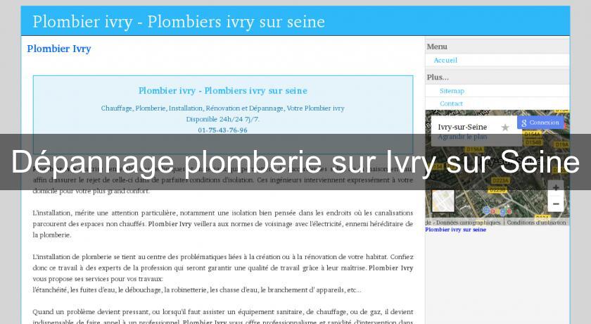 Dépannage plomberie sur Ivry sur Seine