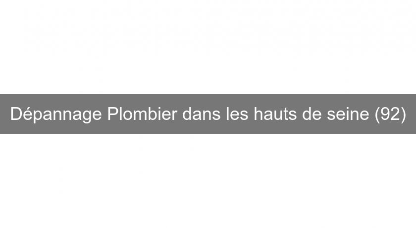 Dépannage Plombier dans les hauts de seine (92) Dépannage Plombier dans les hauts de seine (92)
