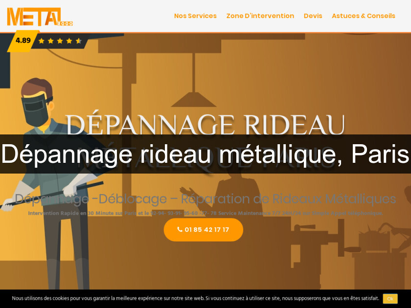 Dépannage rideau métallique, Paris Dépannage rideau métallique, Paris