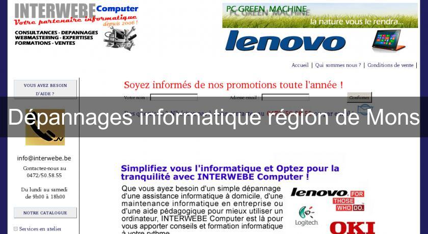 Dépannages informatique région de Mons