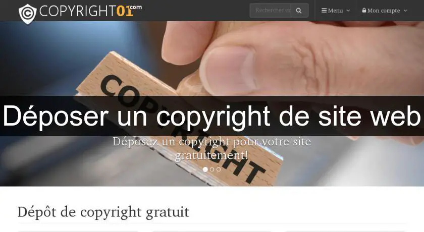 Déposer un copyright de site web