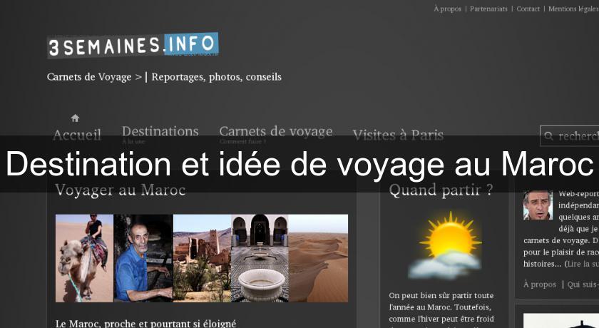 Destination et idée de voyage au Maroc Destination et idée de voyage au Maroc