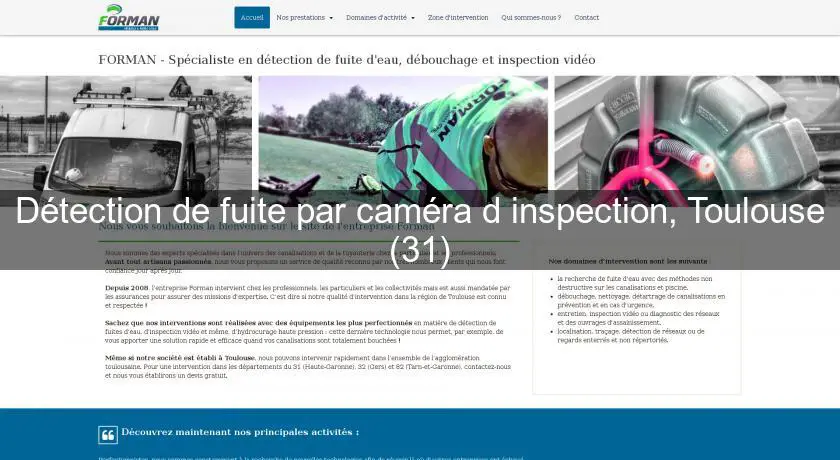 Détection de fuite par caméra d'inspection, Toulouse (31)