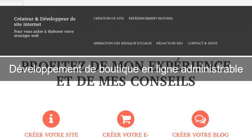 Développement de boutique en ligne administrable Développement de boutique en ligne administrable