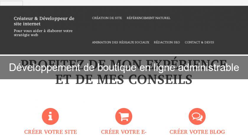 Développement de boutique en ligne administrable