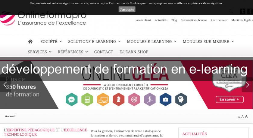 développement de formation en e-learning développement de formation en e-learning