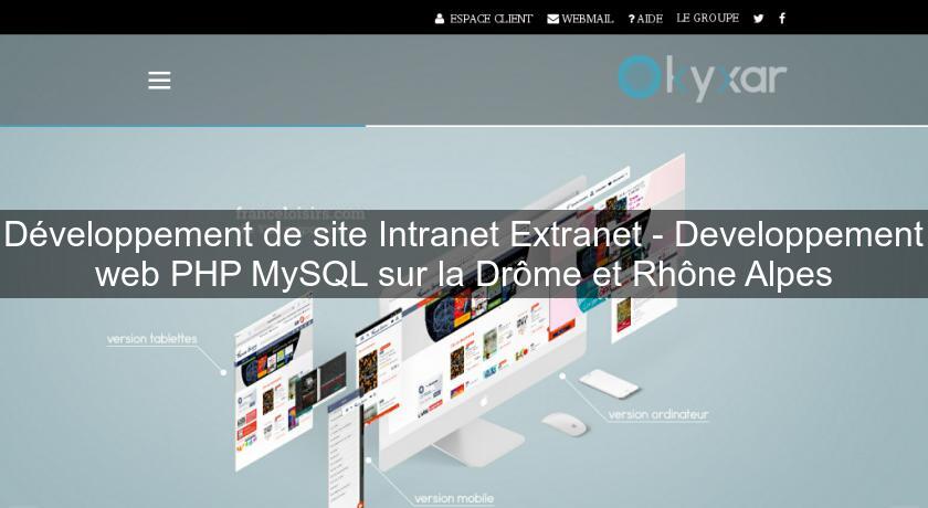 Développement de site Intranet Extranet - Developpement web PHP MySQL sur la Drôme et Rhône Alpes