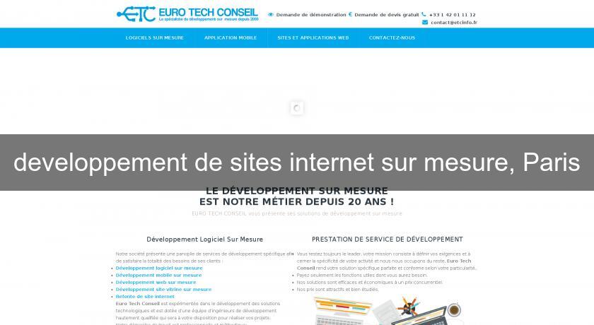 developpement de sites internet sur mesure, Paris developpement de sites internet sur mesure, Paris