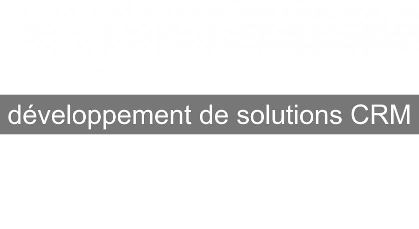 développement de solutions CRM développement de solutions CRM