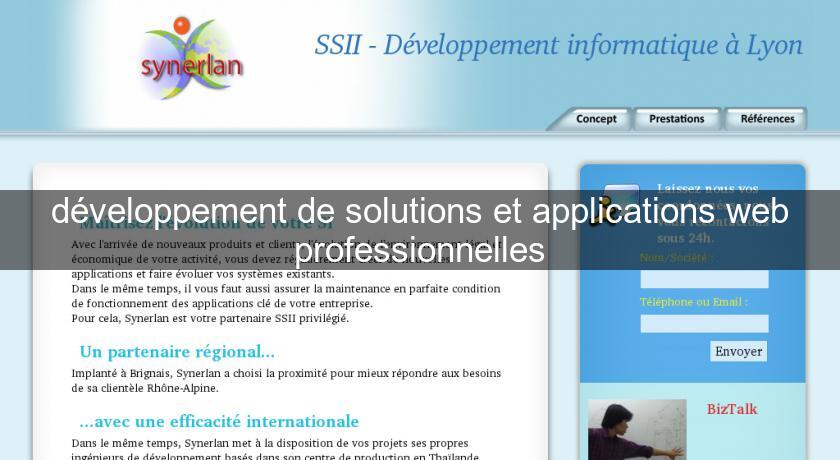développement de solutions et applications web professionnelles développement de solutions et applications web professionnelles