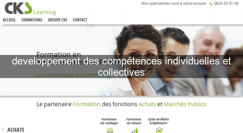 developpement des compétences individuelles et collectives developpement des compétences individuelles et collectives