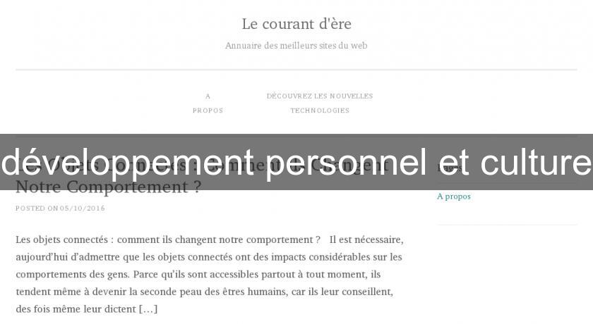 développement personnel et culture développement personnel et culture