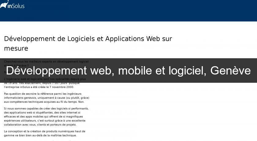 Développement web, mobile et logiciel, Genève Développement web, mobile et logiciel, Genève