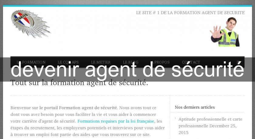 devenir agent de sécurité devenir agent de sécurité