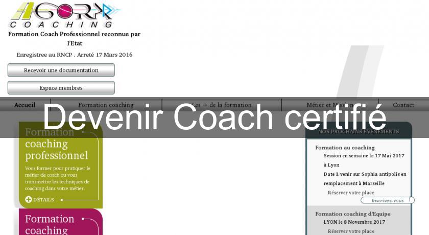 Devenir Coach certifié Devenir Coach certifié
