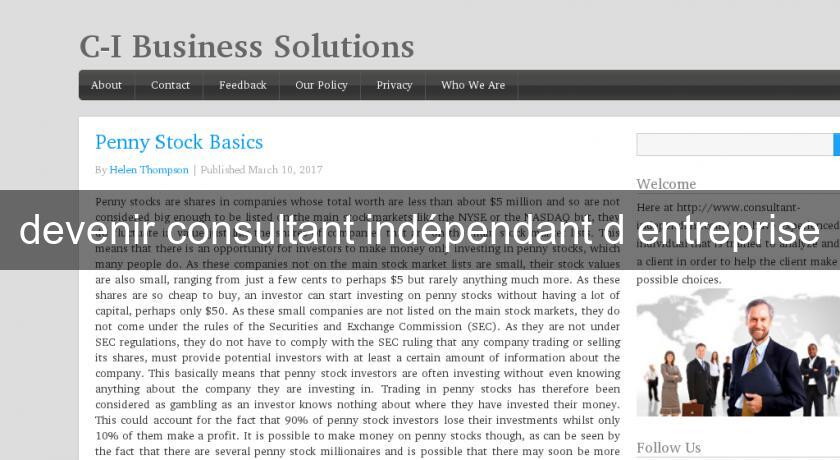 devenir consultant indépendant d'entreprise