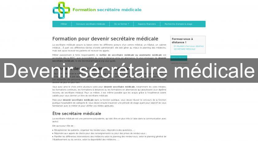 Devenir sécrétaire médicale Devenir sécrétaire médicale