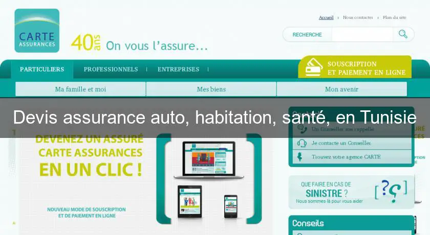 Devis assurance auto, habitation, santé, en Tunisie