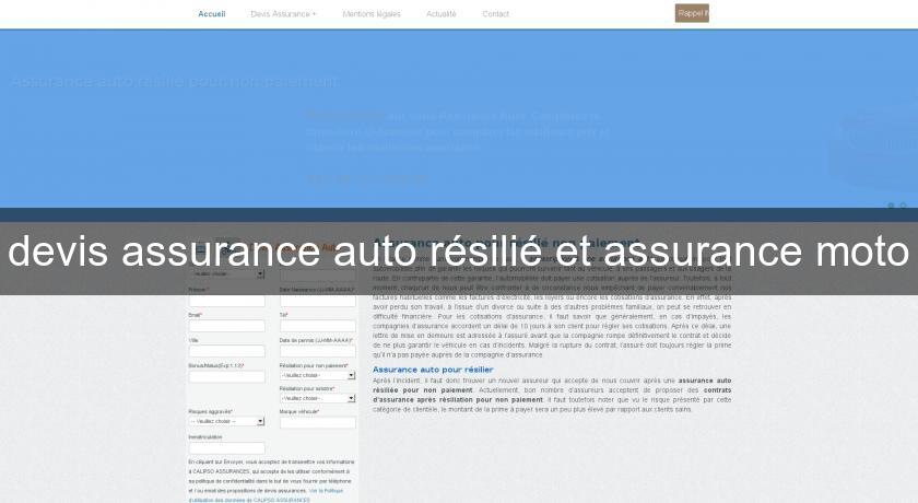 devis assurance auto résilié et assurance moto devis assurance auto résilié et assurance moto