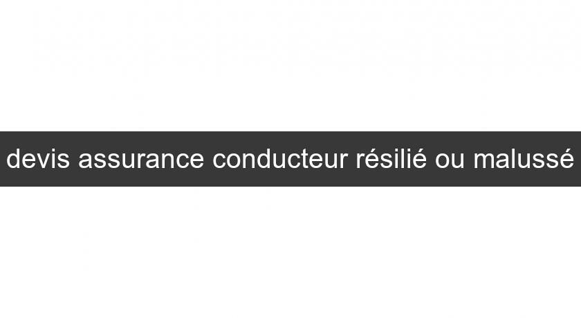 devis assurance conducteur résilié ou malussé