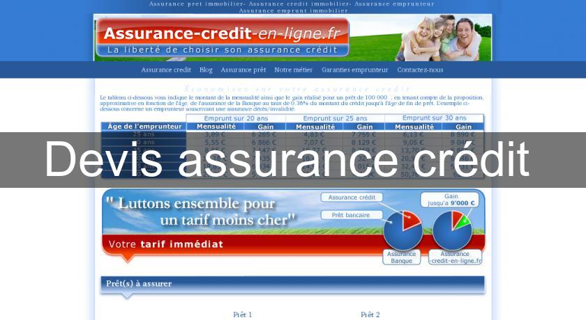 Devis assurance crédit Devis assurance crédit
