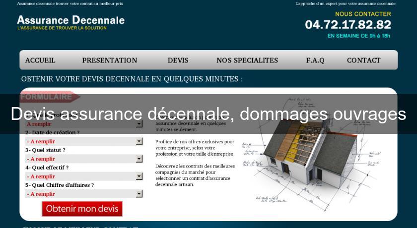 Devis assurance décennale, dommages ouvrages