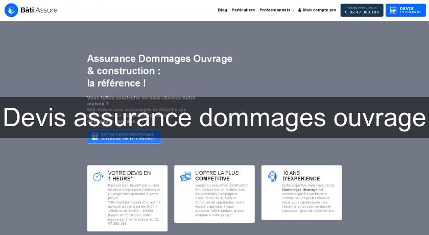 Devis assurance dommages ouvrage Devis assurance dommages ouvrage