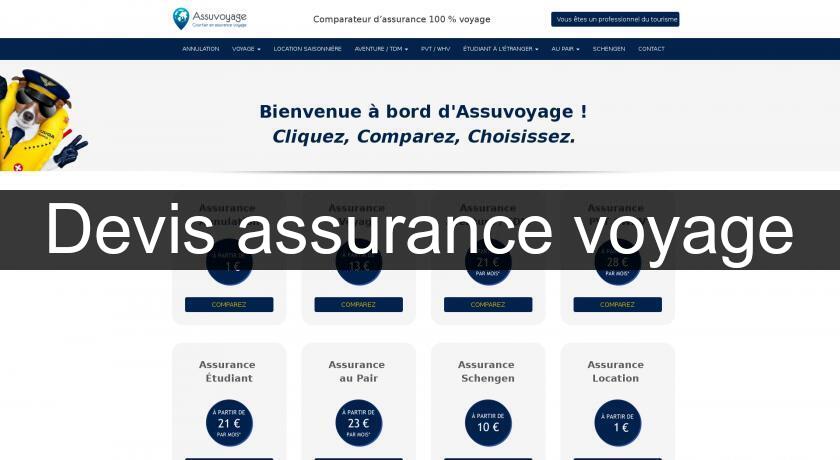 Devis assurance voyage Devis assurance voyage
