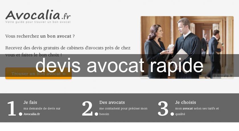 devis avocat rapide