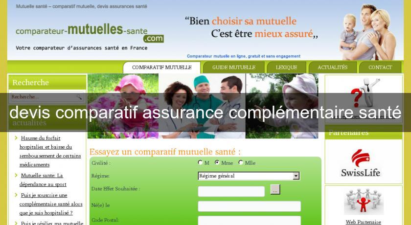 devis comparatif assurance complémentaire santé devis comparatif assurance complémentaire santé