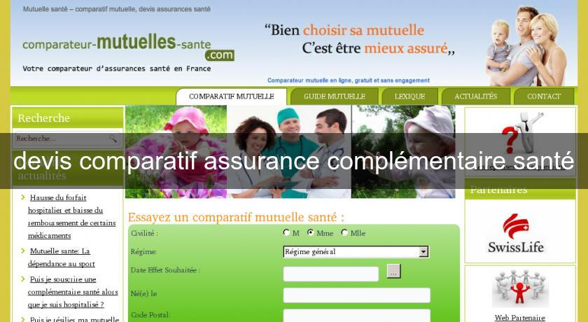 devis comparatif assurance complémentaire santé