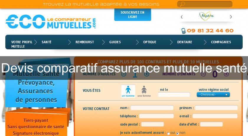 Devis comparatif assurance mutuelle santé Devis comparatif assurance mutuelle santé