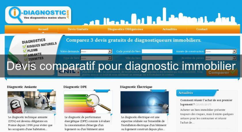 Devis comparatif pour diagnostic immobilier Devis comparatif pour diagnostic immobilier