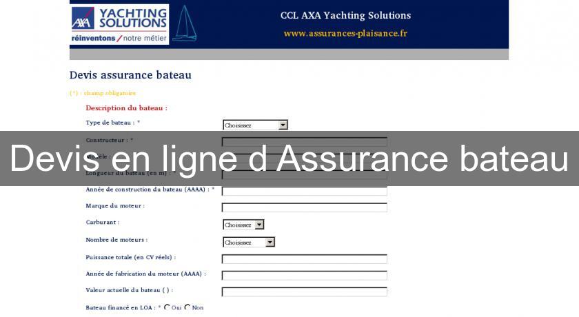 Devis en ligne d'Assurance bateau