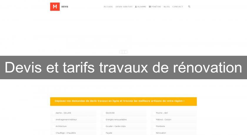 Devis et tarifs travaux de rénovation Devis et tarifs travaux de rénovation