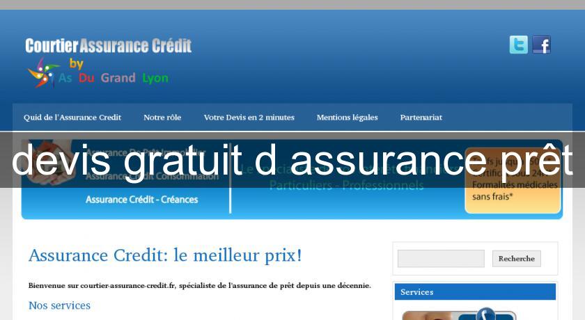 devis gratuit d'assurance prêt