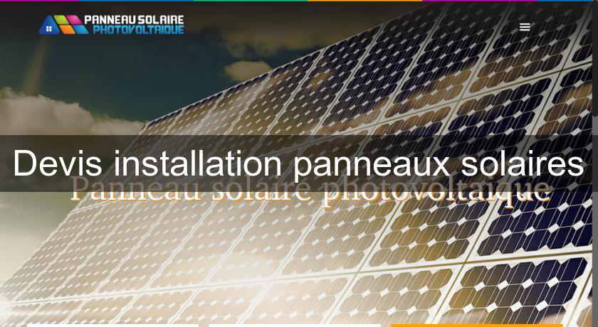 Devis installation panneaux solaires