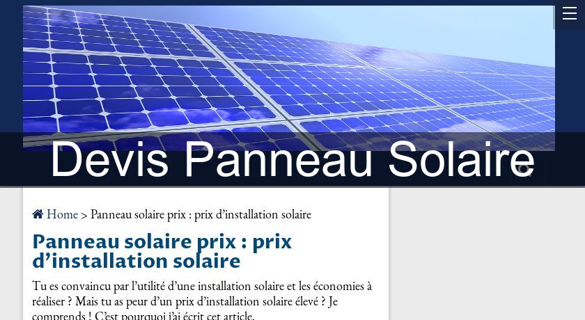 Devis Panneau Solaire Devis Panneau Solaire